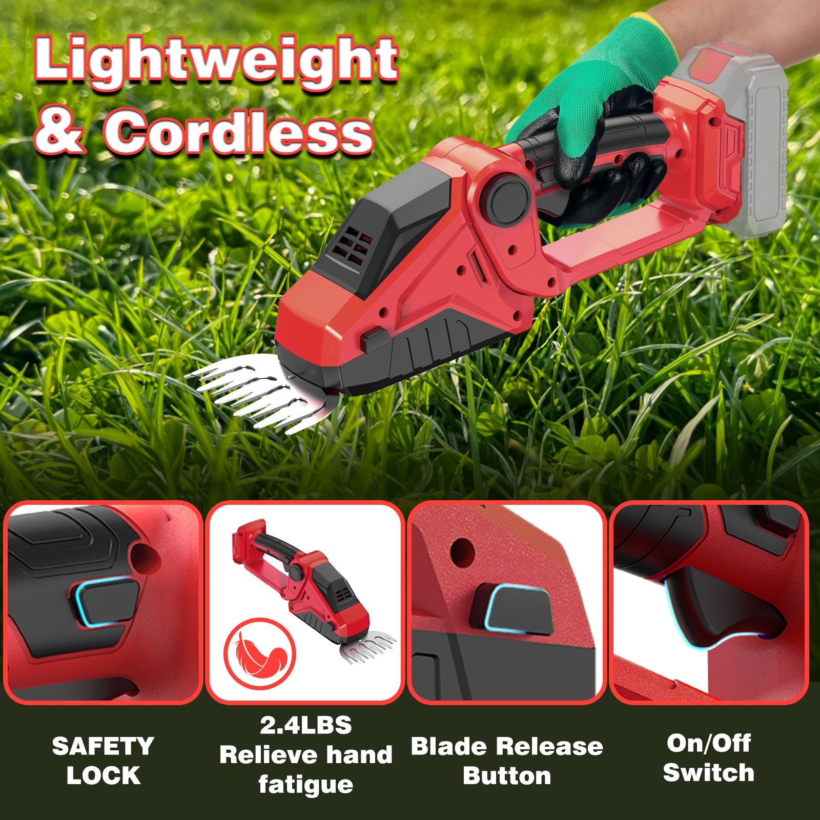 DEVTBLUN lightweight 2.4-pound design for easy one-handed use