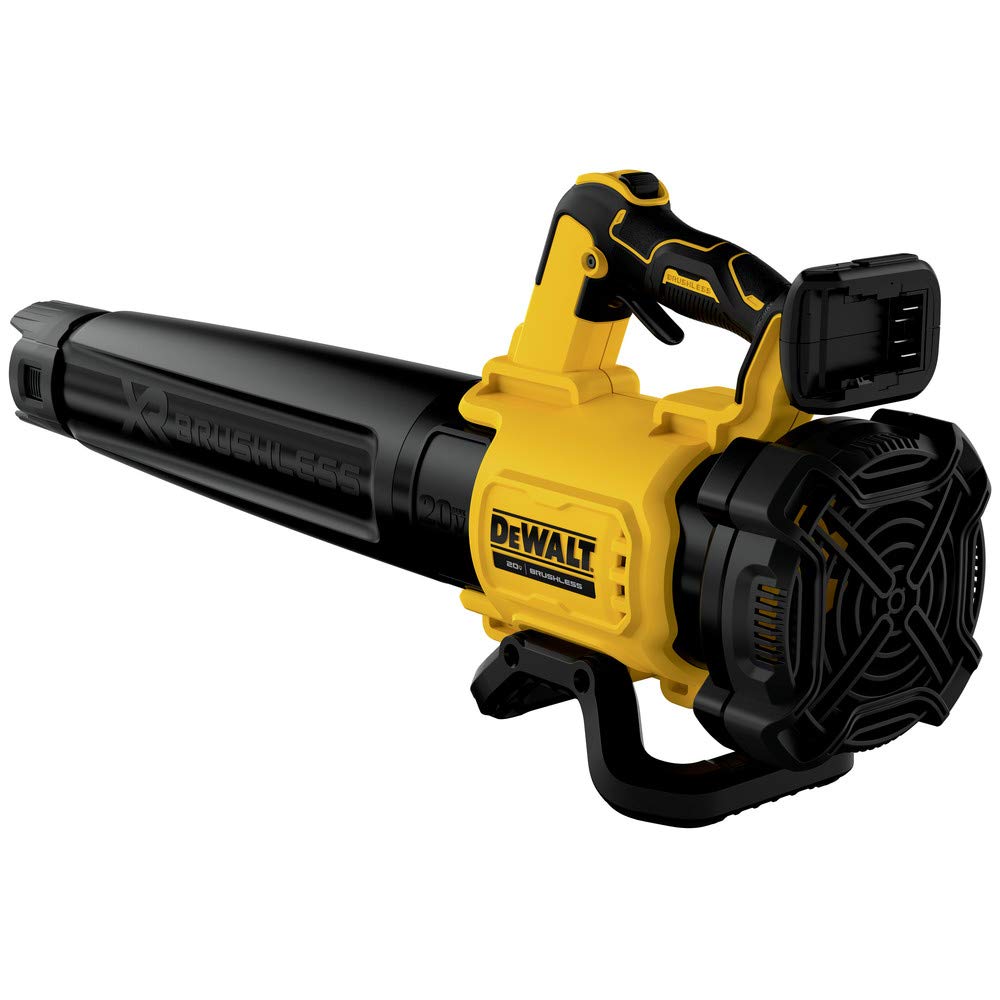 DEWALT leaf blower with concentrator nozzle for precise debris clearing
