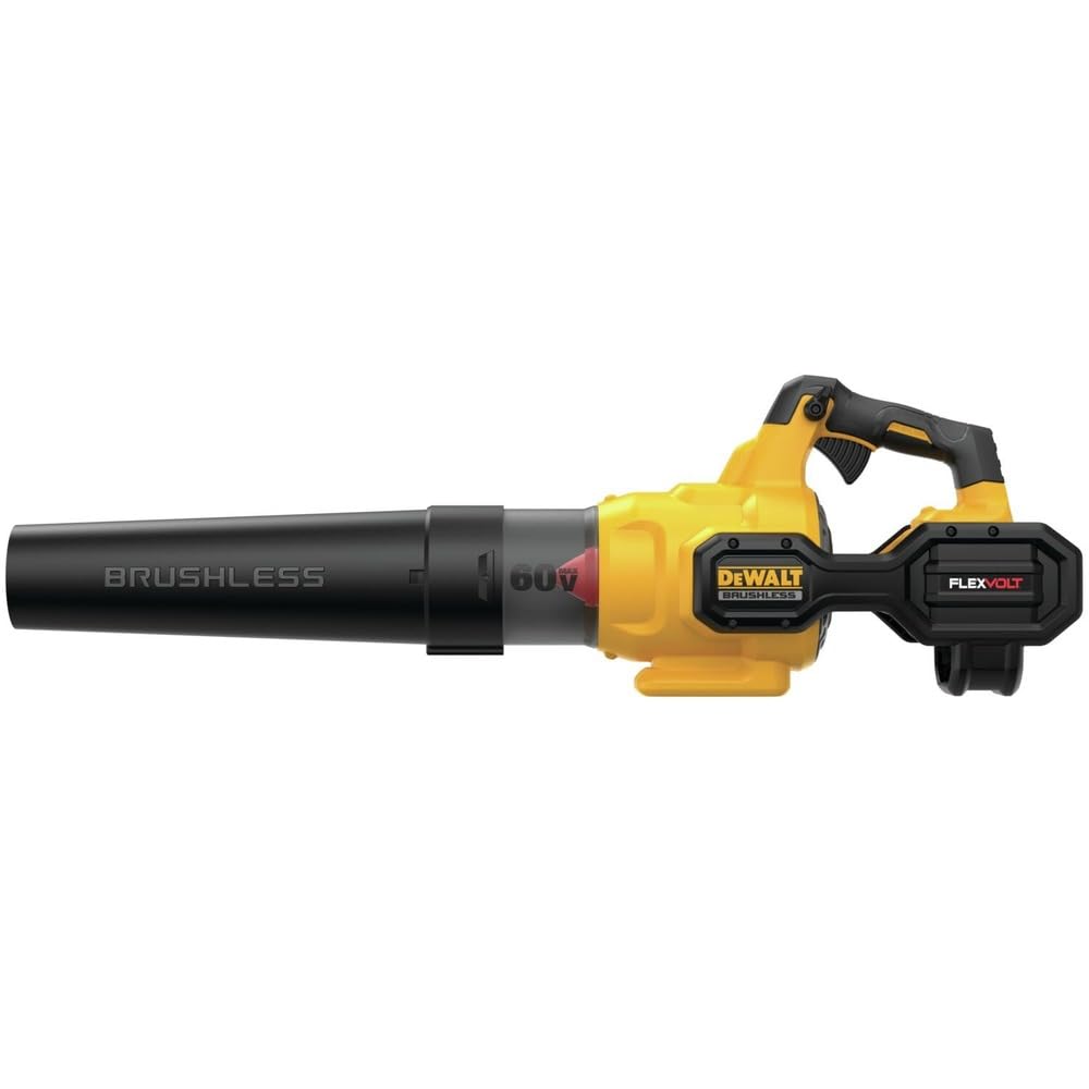 DEWALT 60V MAX FlexVolt leaf blower delivering 125 mph air velocity.