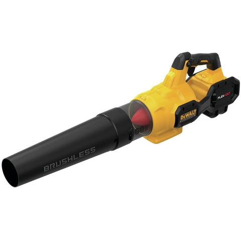 DEWALT 60V MAX FlexVolt leaf blower front view with ergonomic grip.