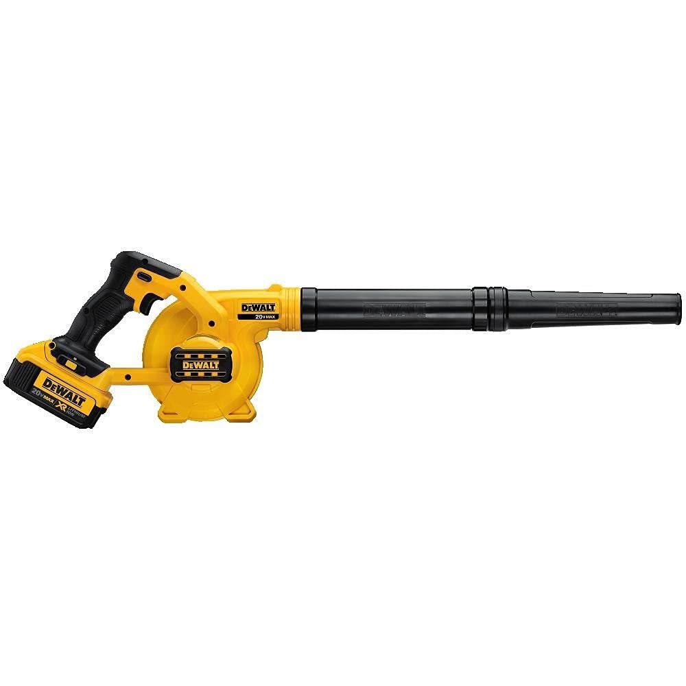 DEWALT blower charger included for fast recharging between tasks.