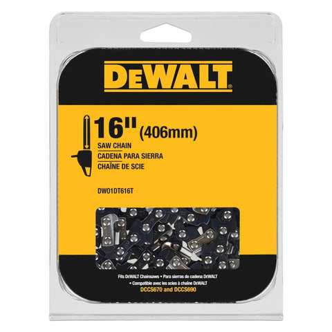 DEWALT chain replacement for 16-inch saw ready for precise cuts and durable performance.