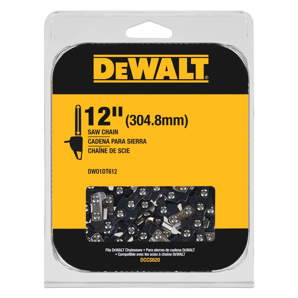 DEWALT chain saw replacement 12in blade for reliable cutting and quick bar restoration.