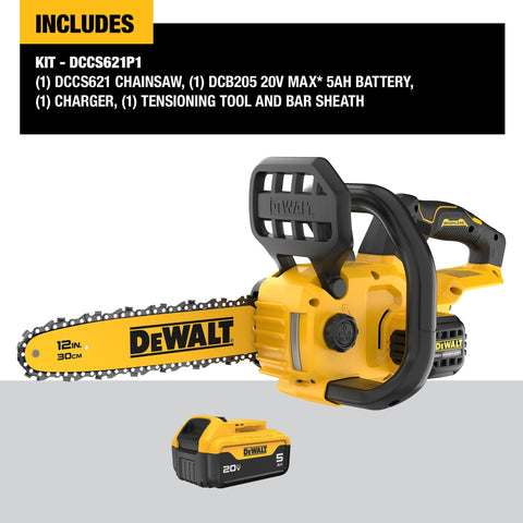 DEWALT DCCS621P1 brushless motor emphasized for extended runtime potential.