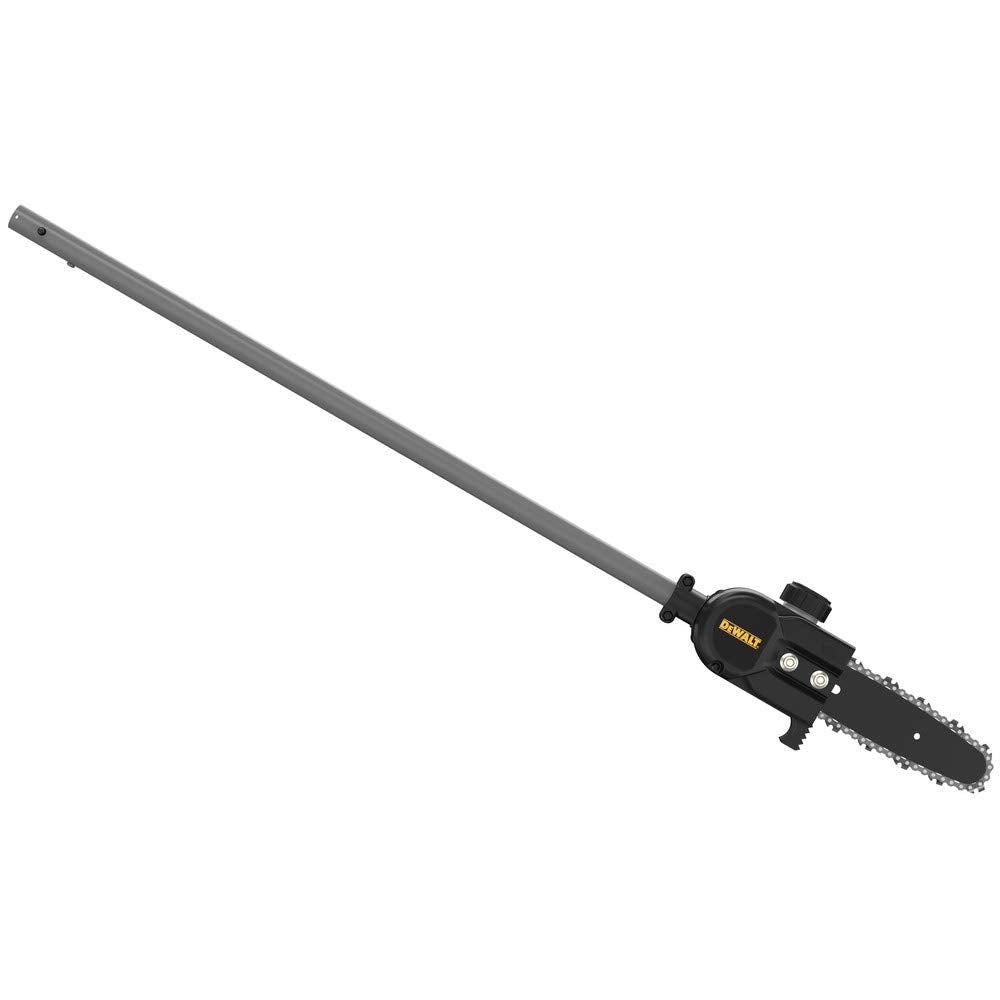 DEWALT DWOAS6PS in-use shows quick attachment for extended reach to high branches.