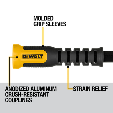 DEWALT DXMH3304 strain relief sleeve; minimizes wear and maintains flow.