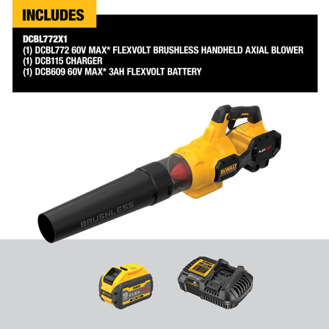 DEWALT FLEXVOLT 60V blower with speed lock maintains steady airflow