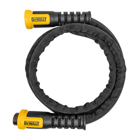 DEWALT heavy-duty fabric garden hose exterior boosts durability for tough chores.
