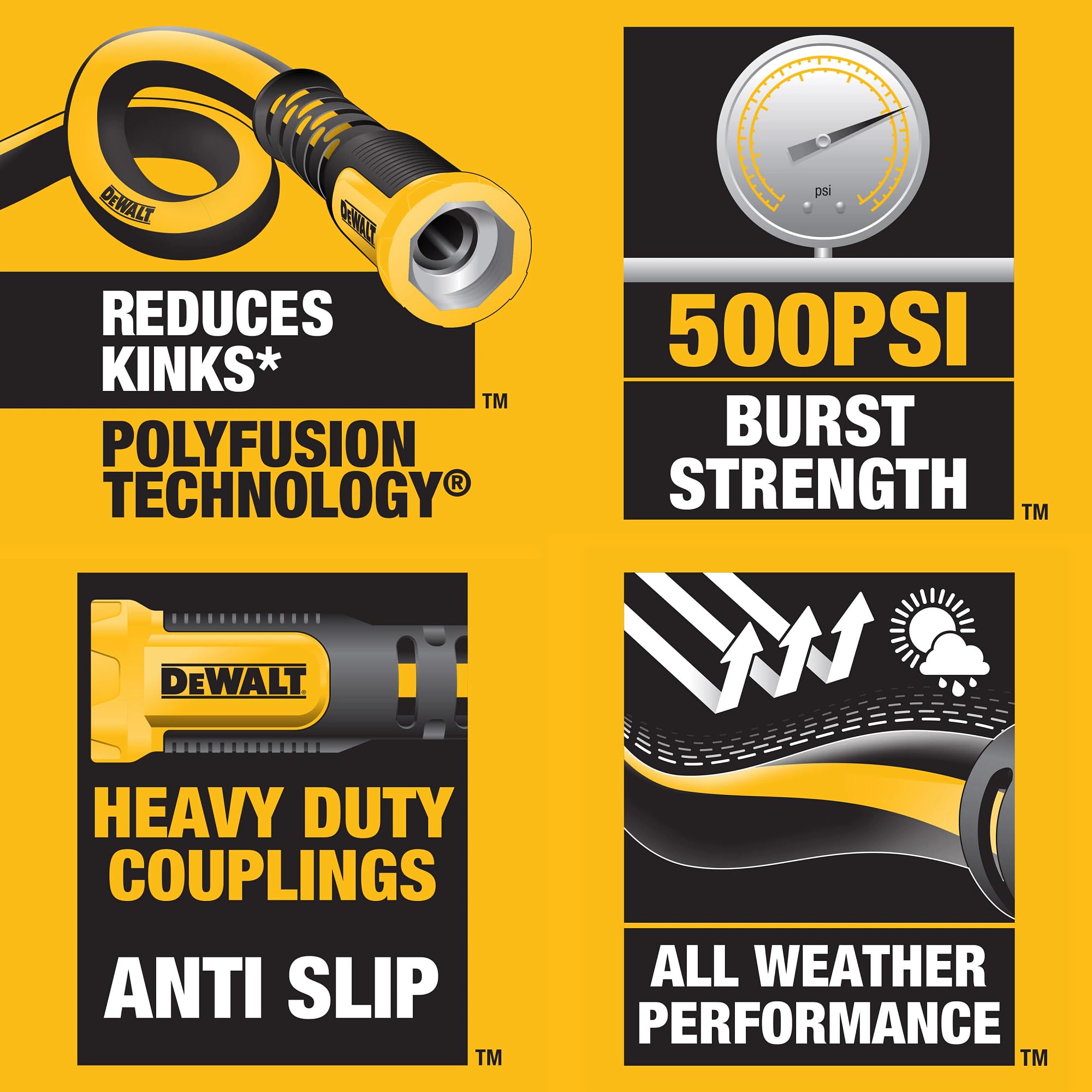 DEWALT hose delivers weather-ready flexibility for challenging outdoor environments