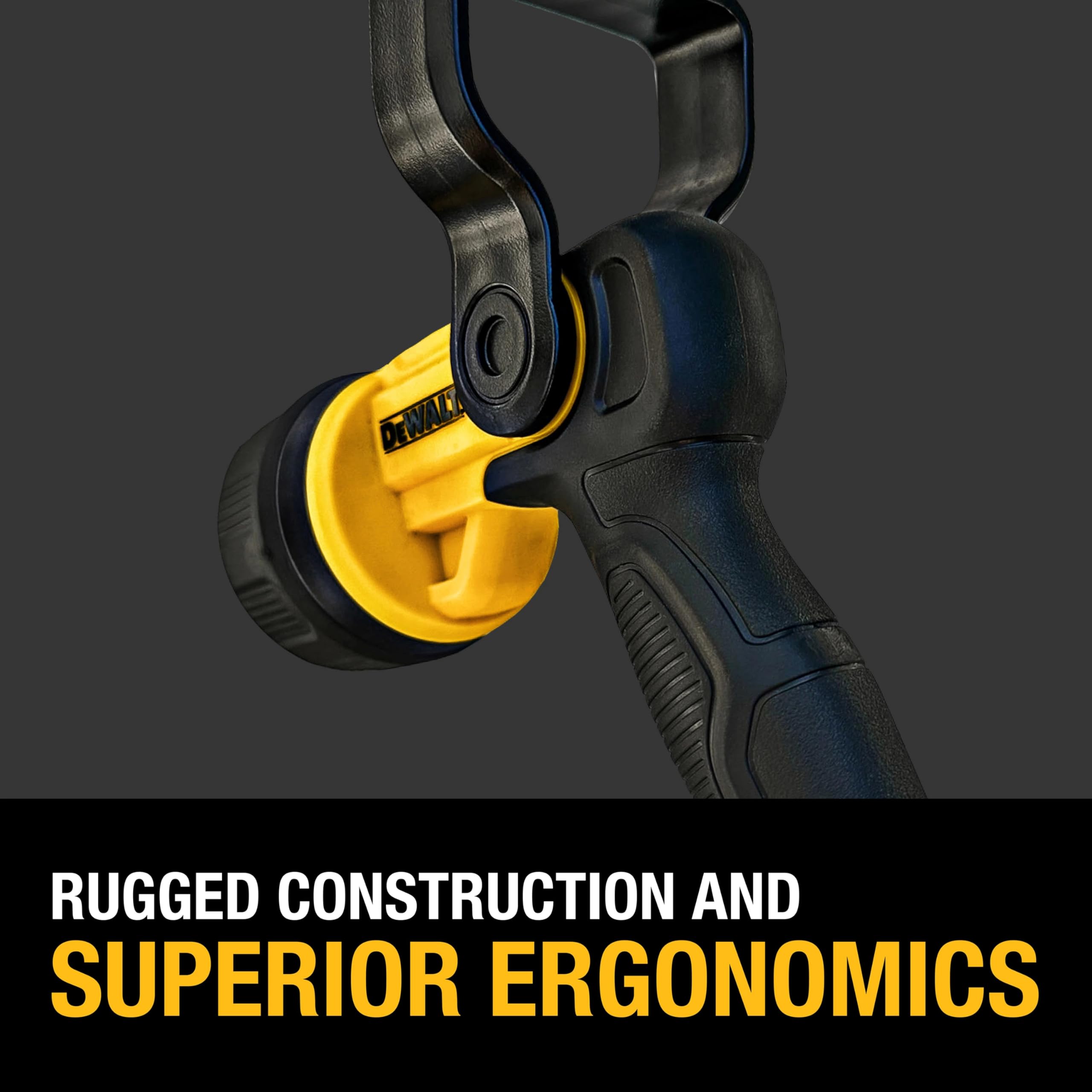 DEWALT fireman-lever nozzle enables effortless water flow control