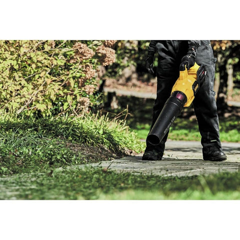 DEWALT leaf blower wide nozzle for broad area coverage.