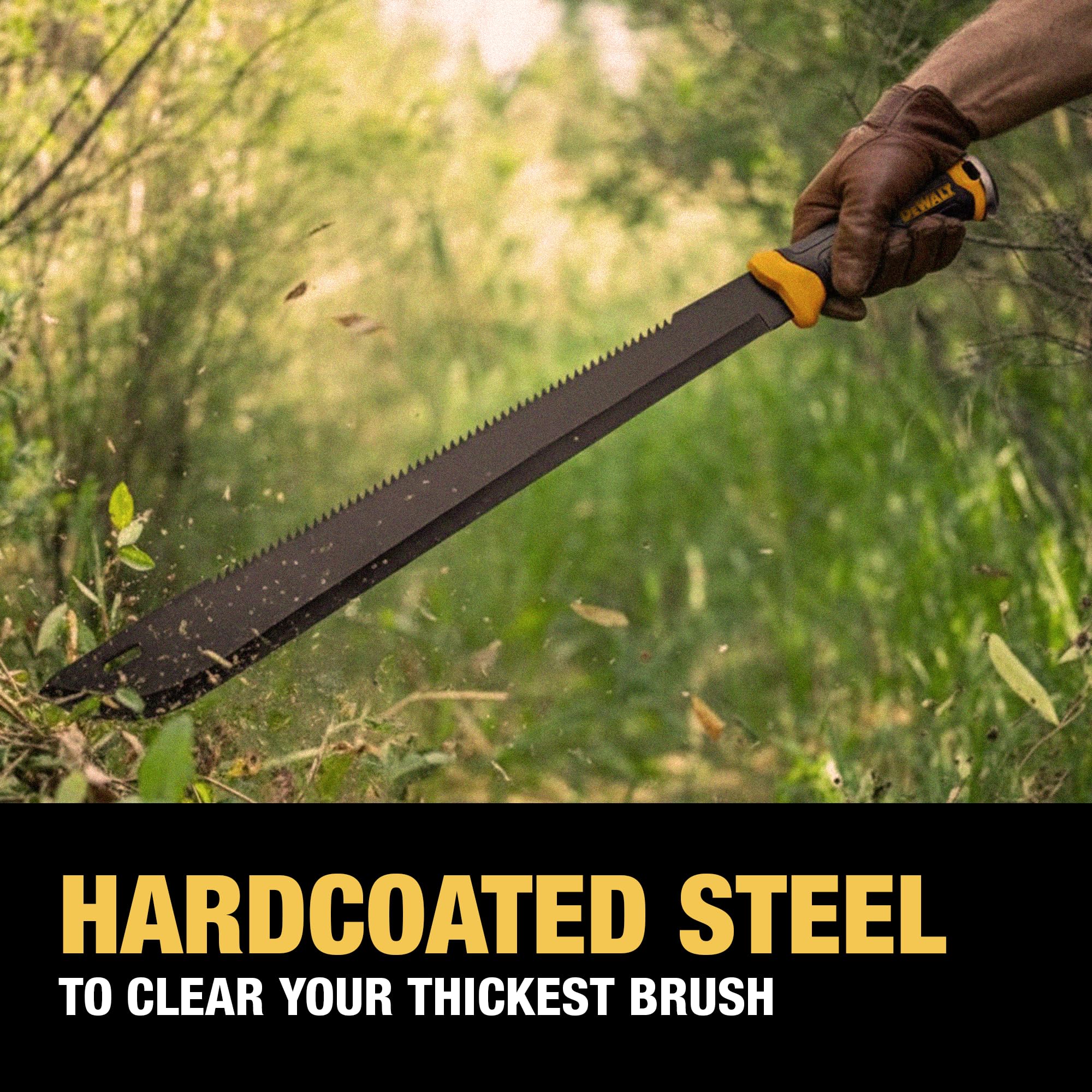 DEWALT MA60 heavy-duty nylon sheath stores safely and accessibly.