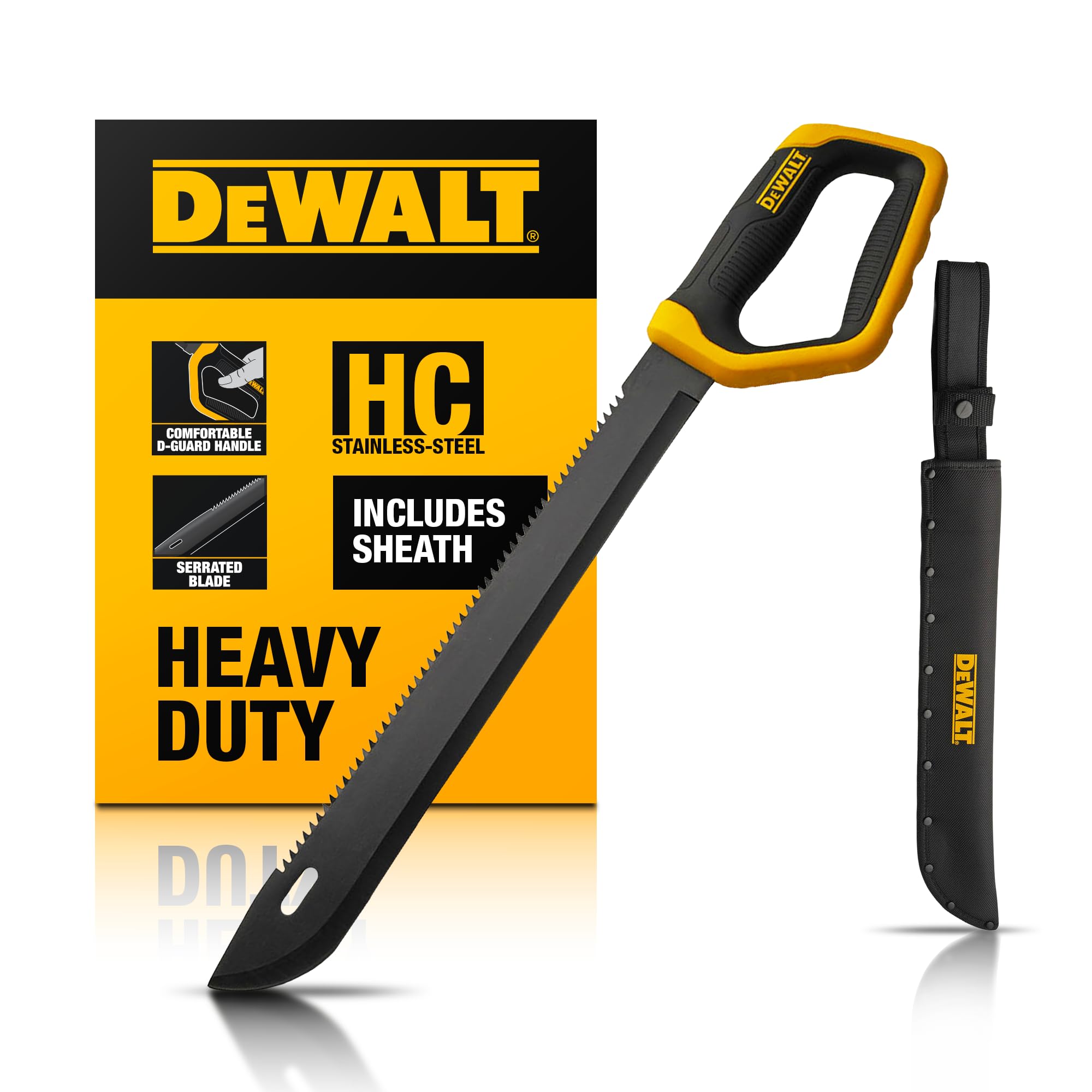 DEWALT MA61 machete with full-tang blade for heavy brush clearing and reliable cuts