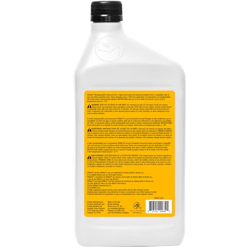 DEWALT non-toxic bar and chain lubricant protects workers and the environment.