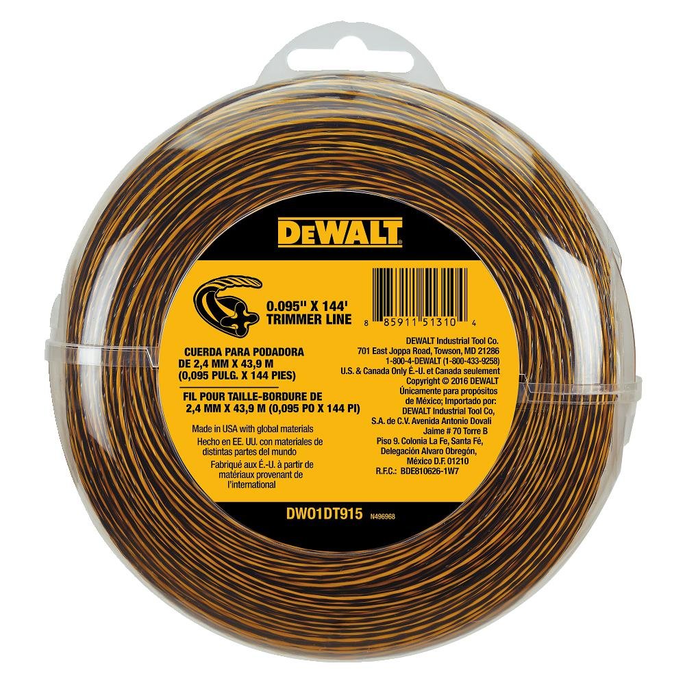 DEWALT trimmer line 095in 144ft spool for crisp edging and grass trimming