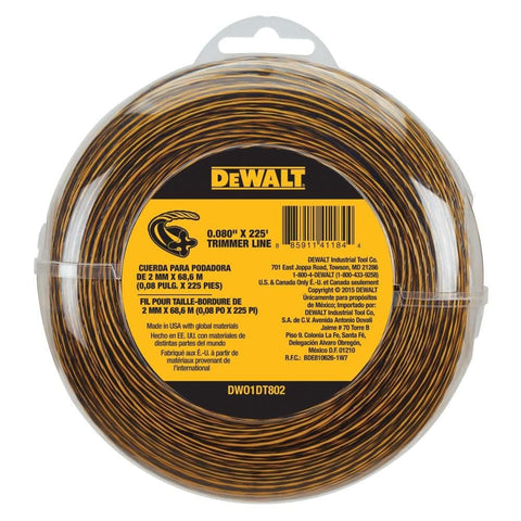 DEWALT trimmer line 225 ft spool shown, designed for long-lasting cordless trimming.