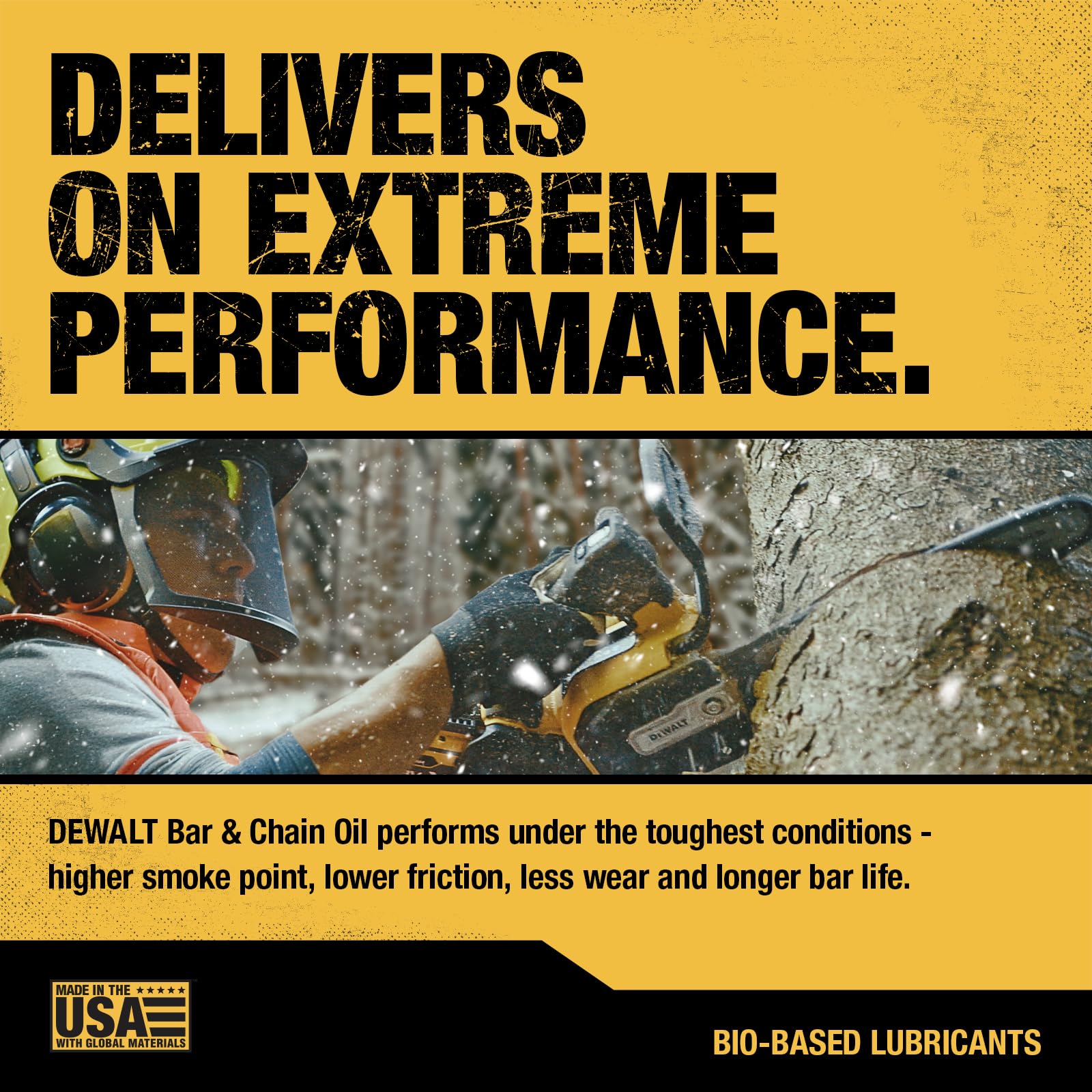 DEWALT ultraclean formula lubricant delivers durable lubrication across seasons.