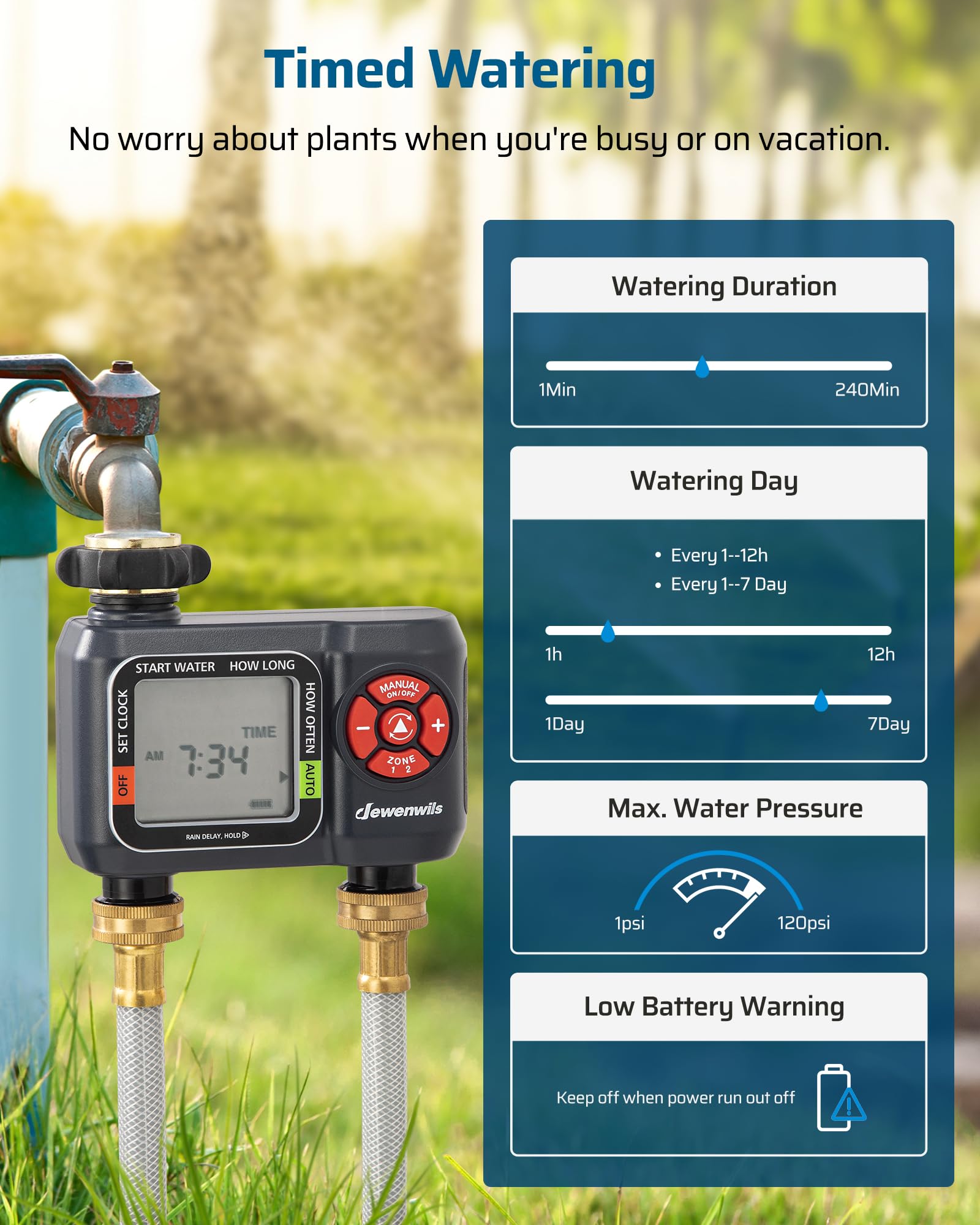 Easy-programming interface makes scheduling quick and simple.