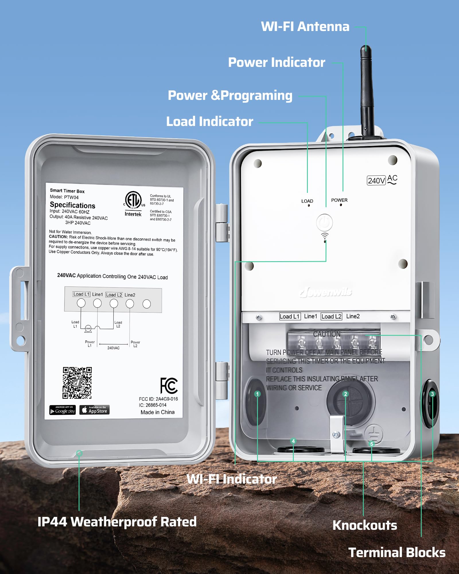 DEWENWILS ETL-listed outdoor timer for safety