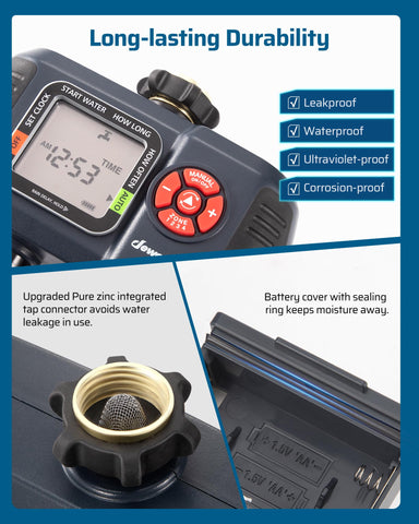 DEWENWILS four-zone control buttons allow independent schedules.