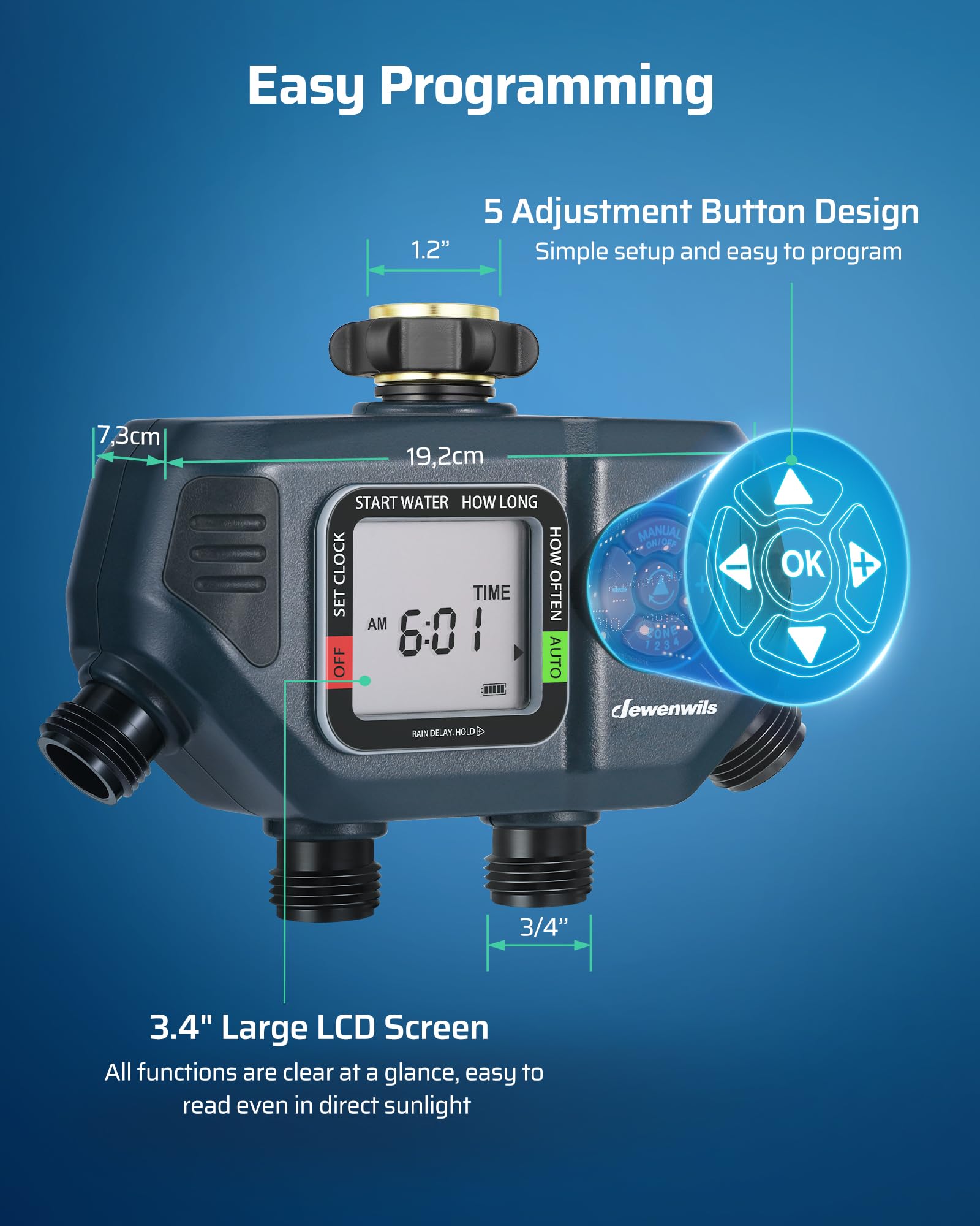 DEWENWILS leak-proof tap connector supports outdoor use.