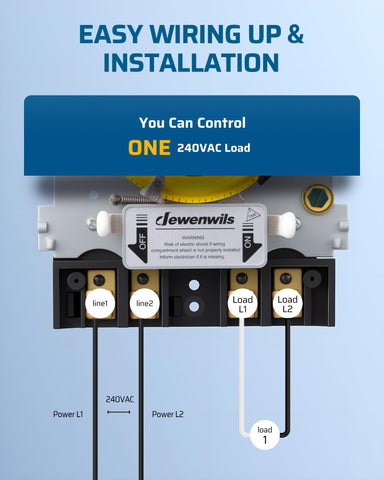 DEWENWILS timer with manual override enables immediate control when needed.