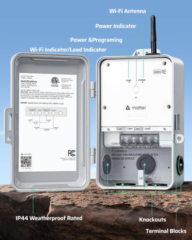 DEWENWILS Matter smart timer outdoor hub-ready setup for seamless automation.