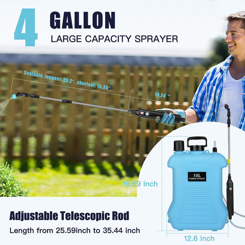 Dewoterea backpack sprayer with three nozzles for versatile garden coverage