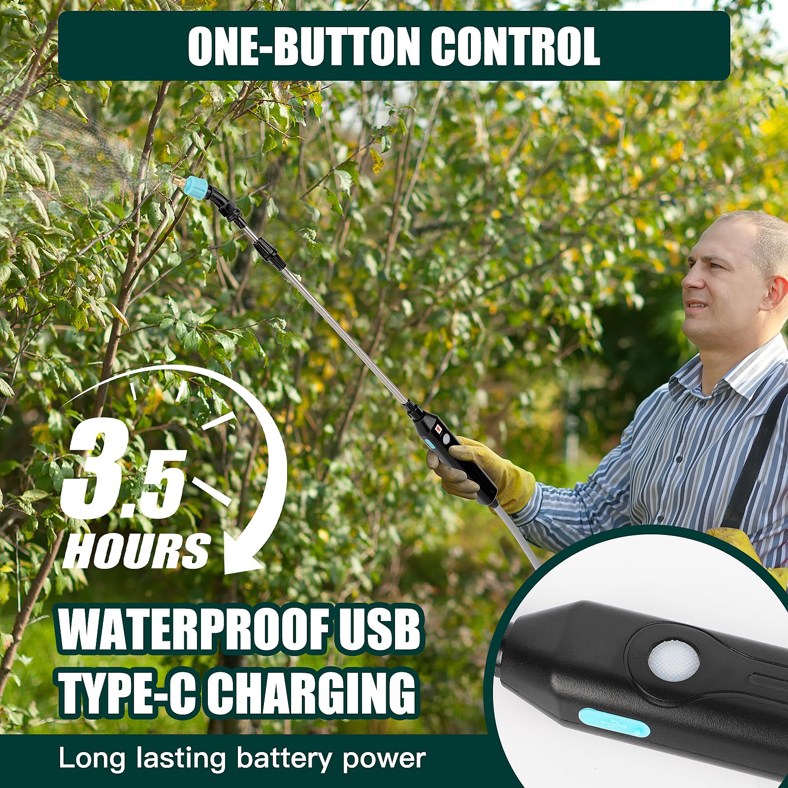 Dewoterea sprayer with durable TPE hose resisting tangles