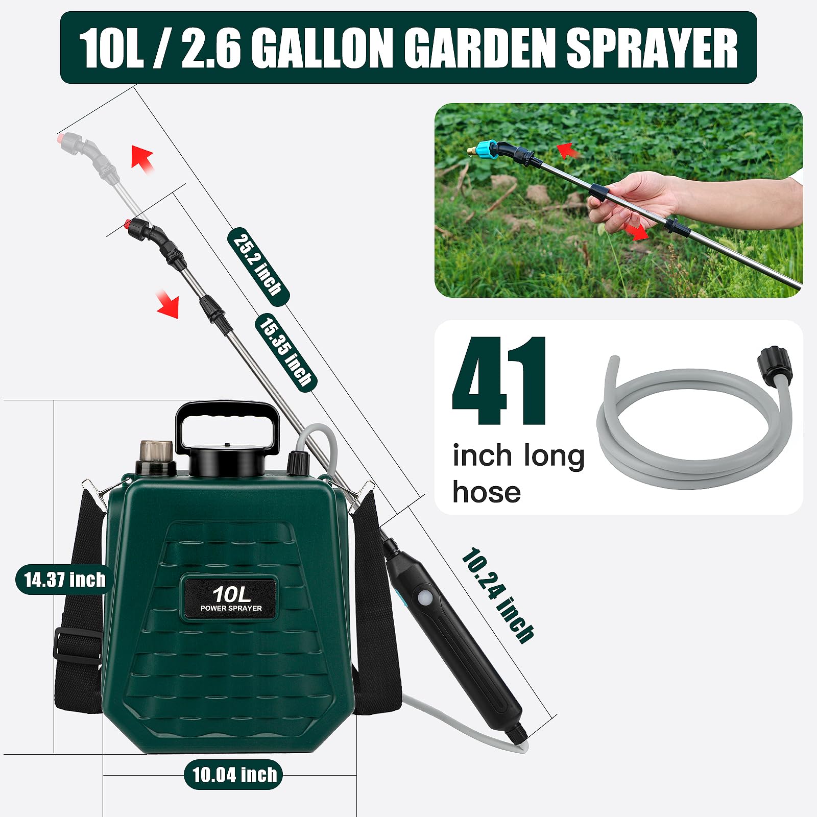 Dewoterea sprayer with retractable wand for distant areas