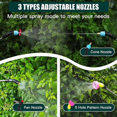 Dewoterea sprayer with three mist nozzles for versatile applications