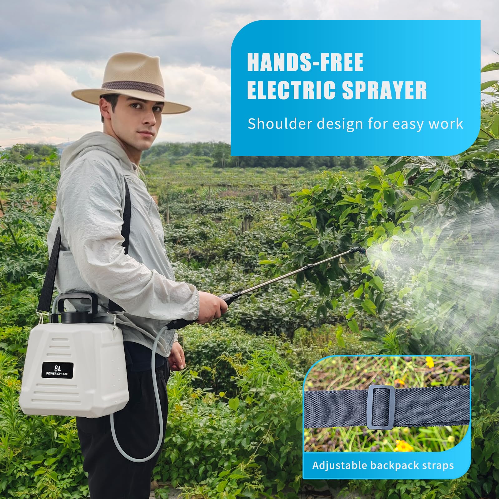 Dewoterea durable TPE hose resists kinking for smooth spraying.