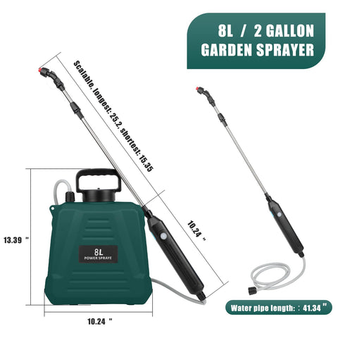 Three nozzle options enable precise mist, column, or fan spray.