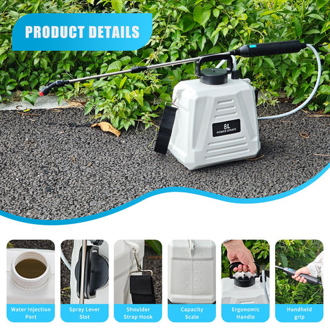 Dewoterea retractable wand enables spraying hard-to-reach areas.