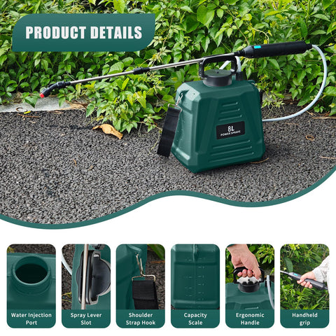 USB-rechargeable handle keeps spraying on the go.