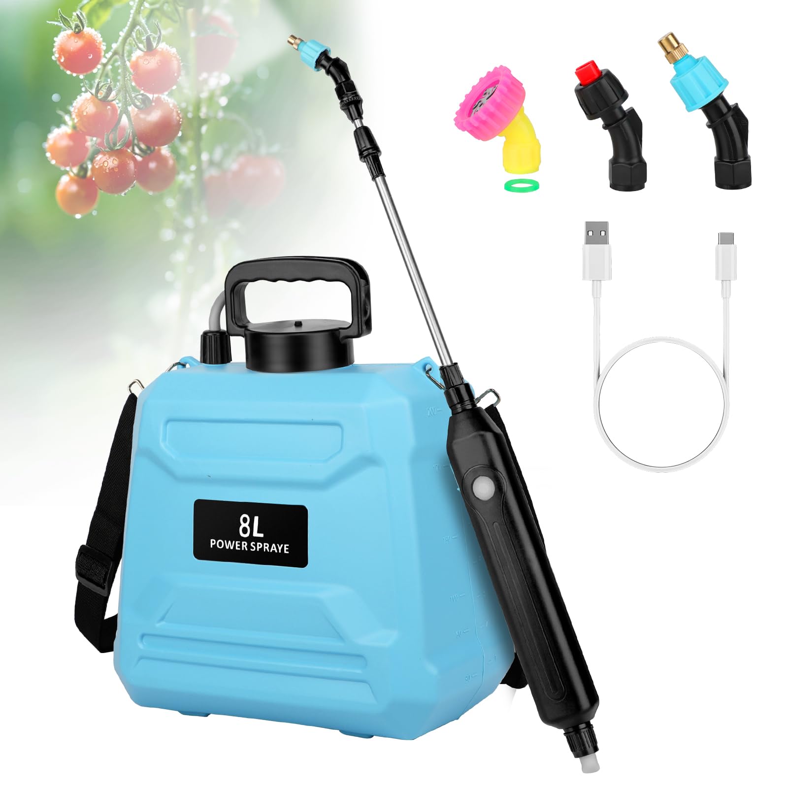 Dewoterea 2-gallon battery-powered sprayer for easy lawn coverage