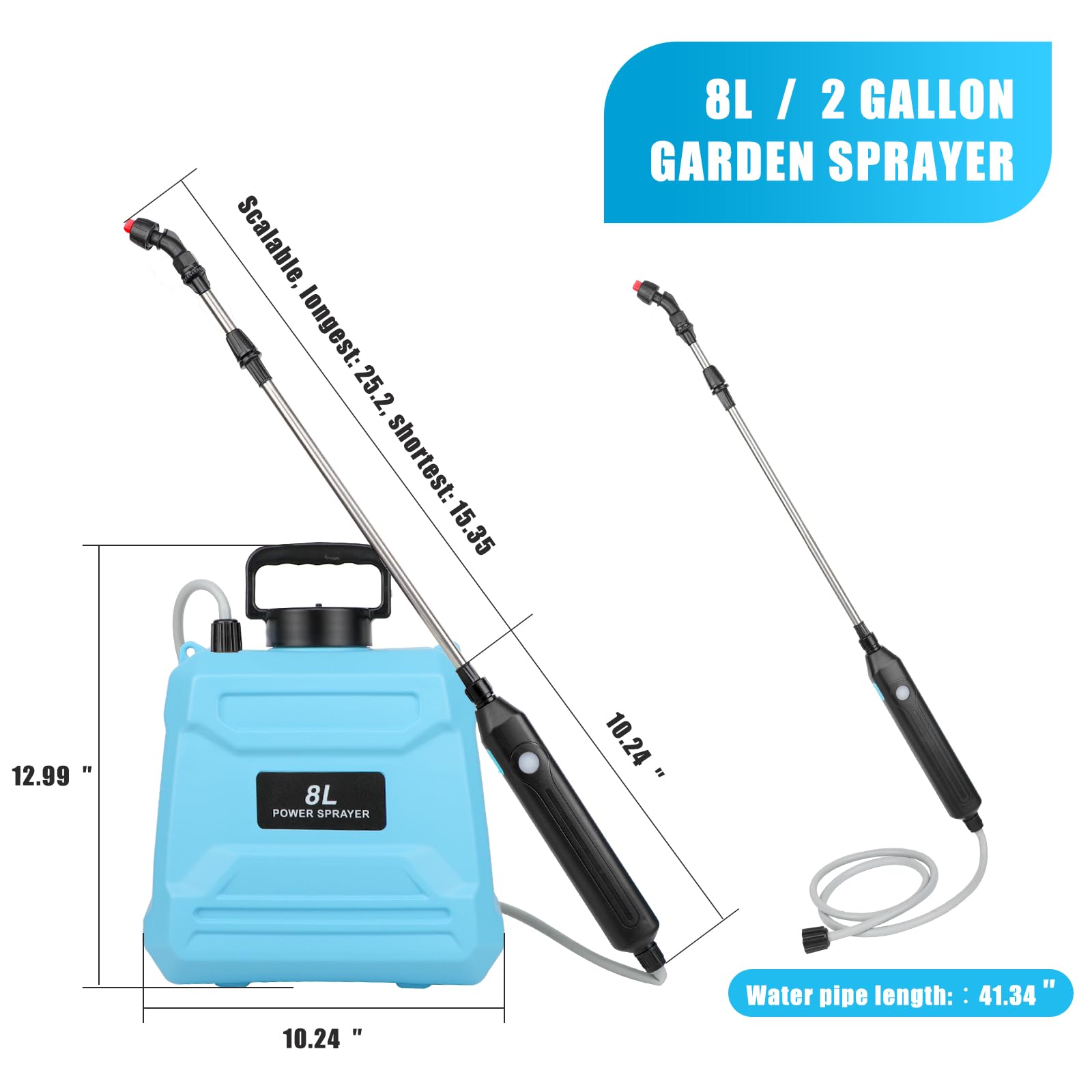 Dewoterea electric garden sprayer with 3 nozzles for versatile spraying
