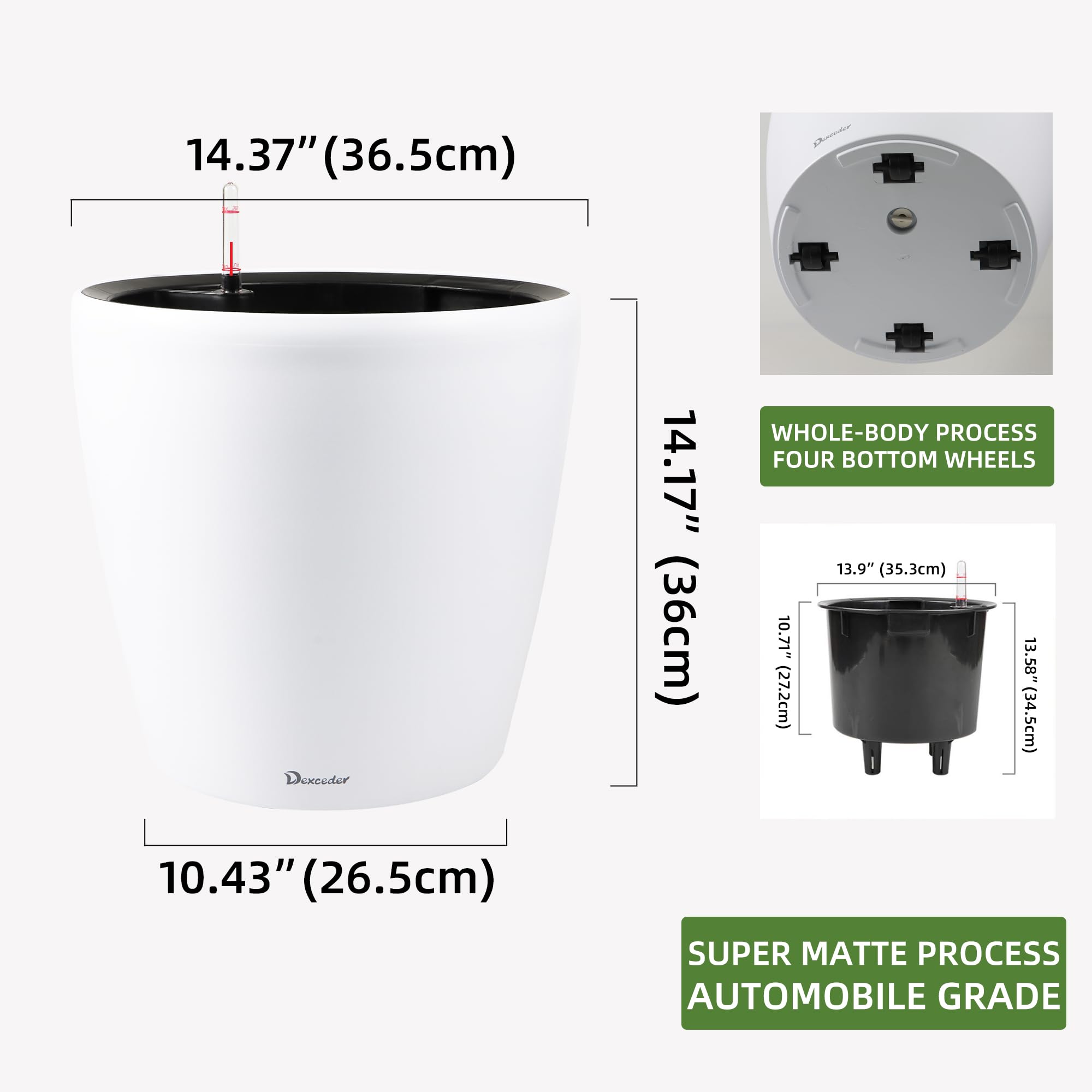 Dexceder thickened large floor-standing pot with matte finish and durability