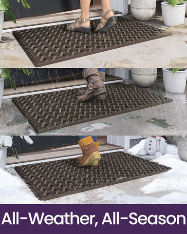 DEXI all-weather use endures heat and winter scrapes at entrances.