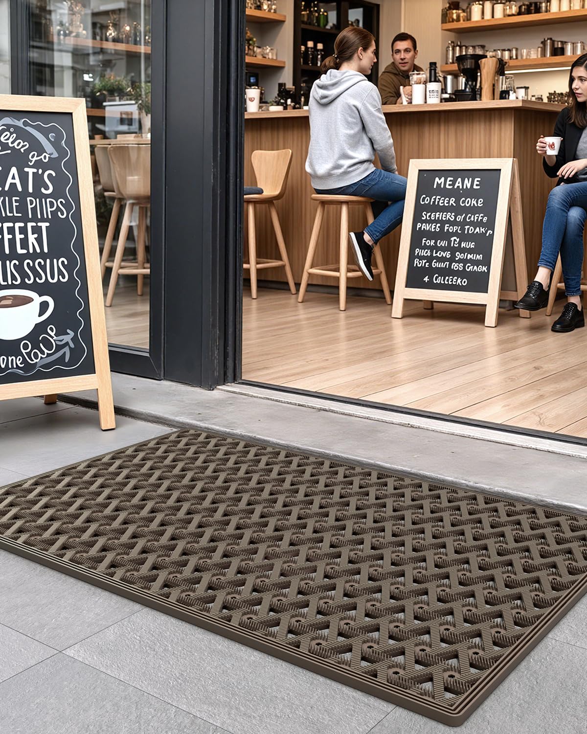 DEXI anti-slip backing helps the mat stay flat on busy doorways.