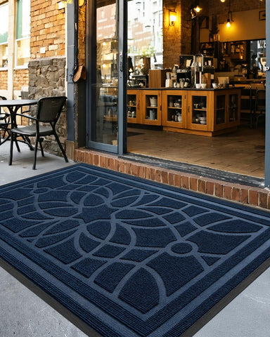 DEXI blue 6x4 entry mat adds style and durability