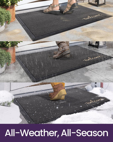 DEXI dirt scraping action removes mud and gravel before you step inside.