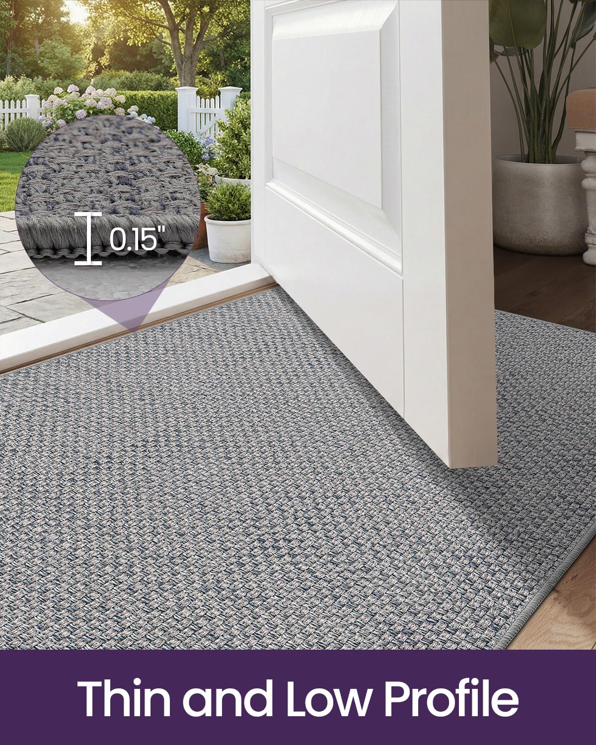 DEXI non-slip rubber backing prevents slips on slick floors.