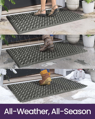 DEXI drain-hole open-weave triangles prevent pooling and puddles