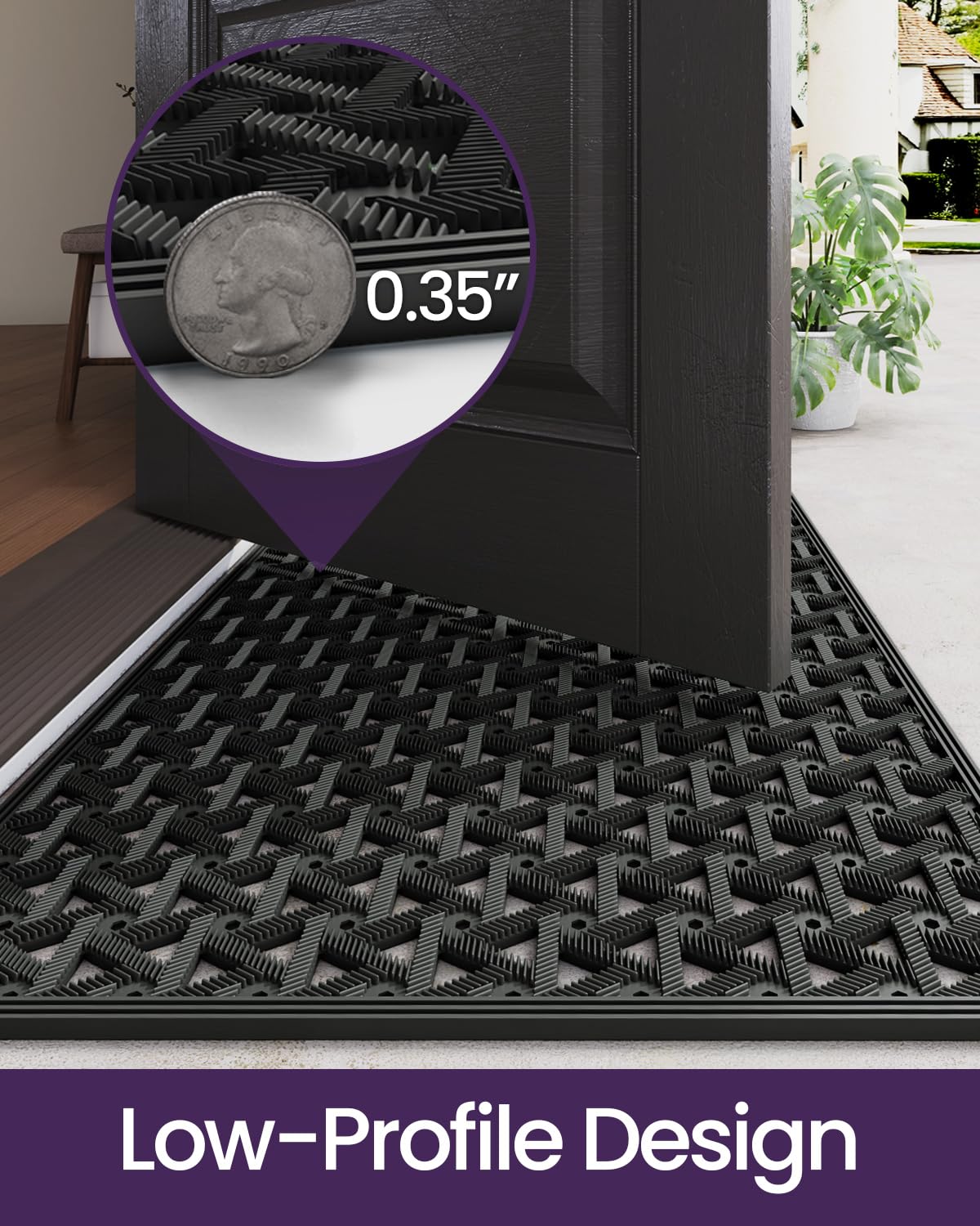 DEXI front door mat easy clean surface rinses quickly