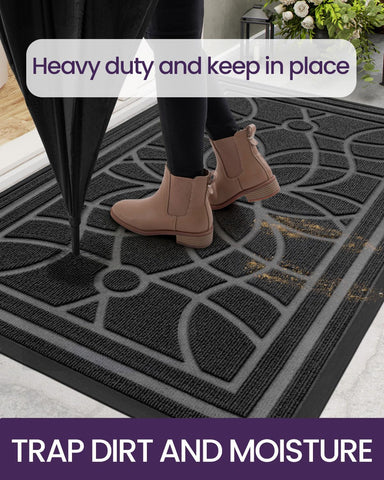 DEXI Front Door Mat low-profile design allows doors to open easily.