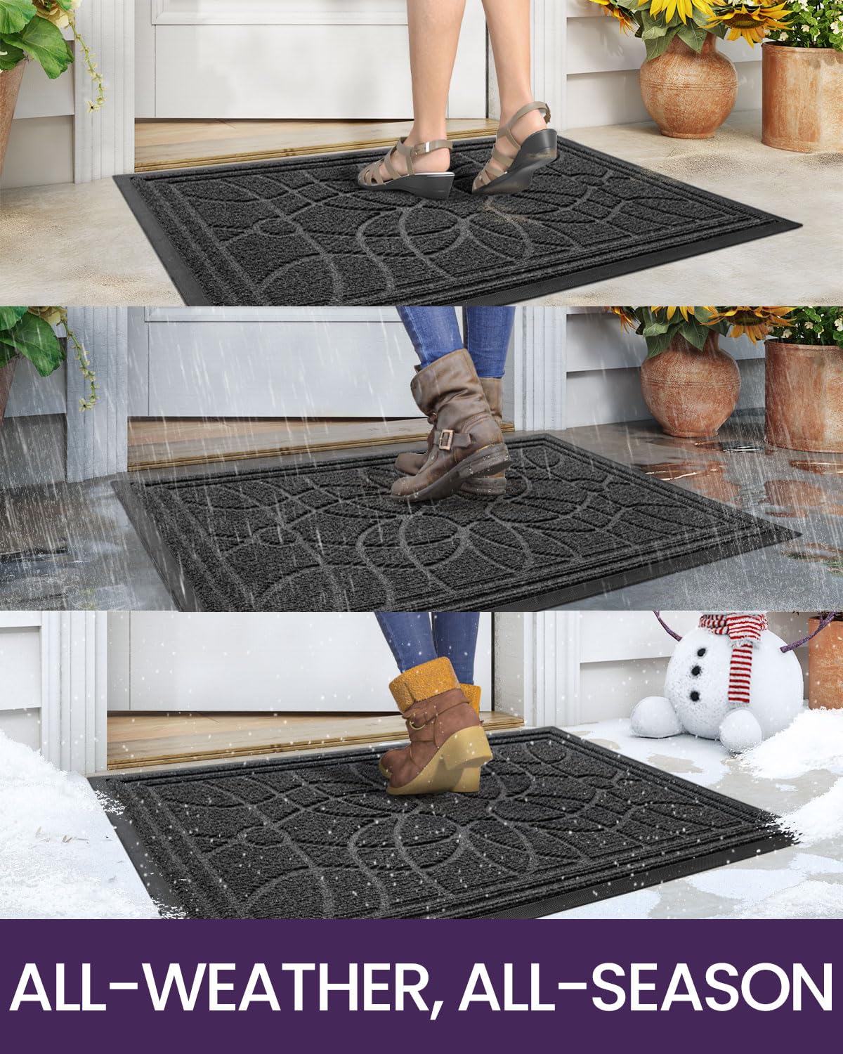 DEXI Front Door Mat non-slip edges keep the mat in place.