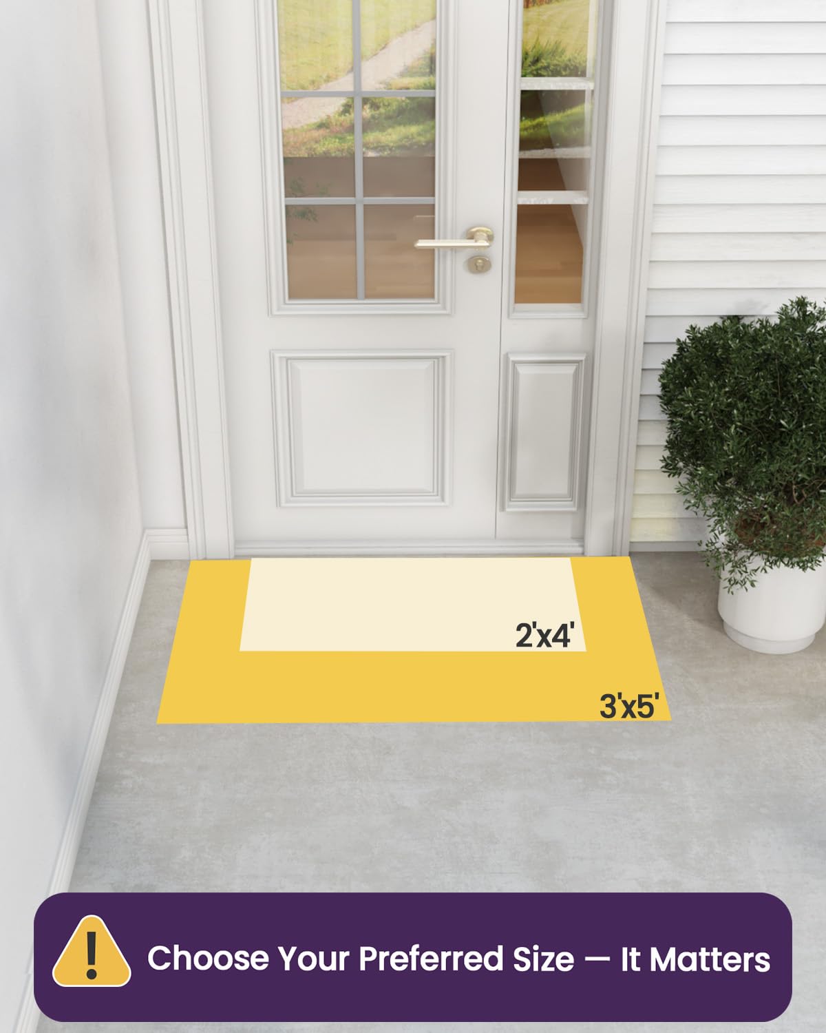 DEXI mat with non-slip rubber backing keeps the entryway safe.