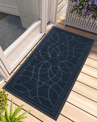 DEXI front door mat outdoors blue traps dirt at the entry