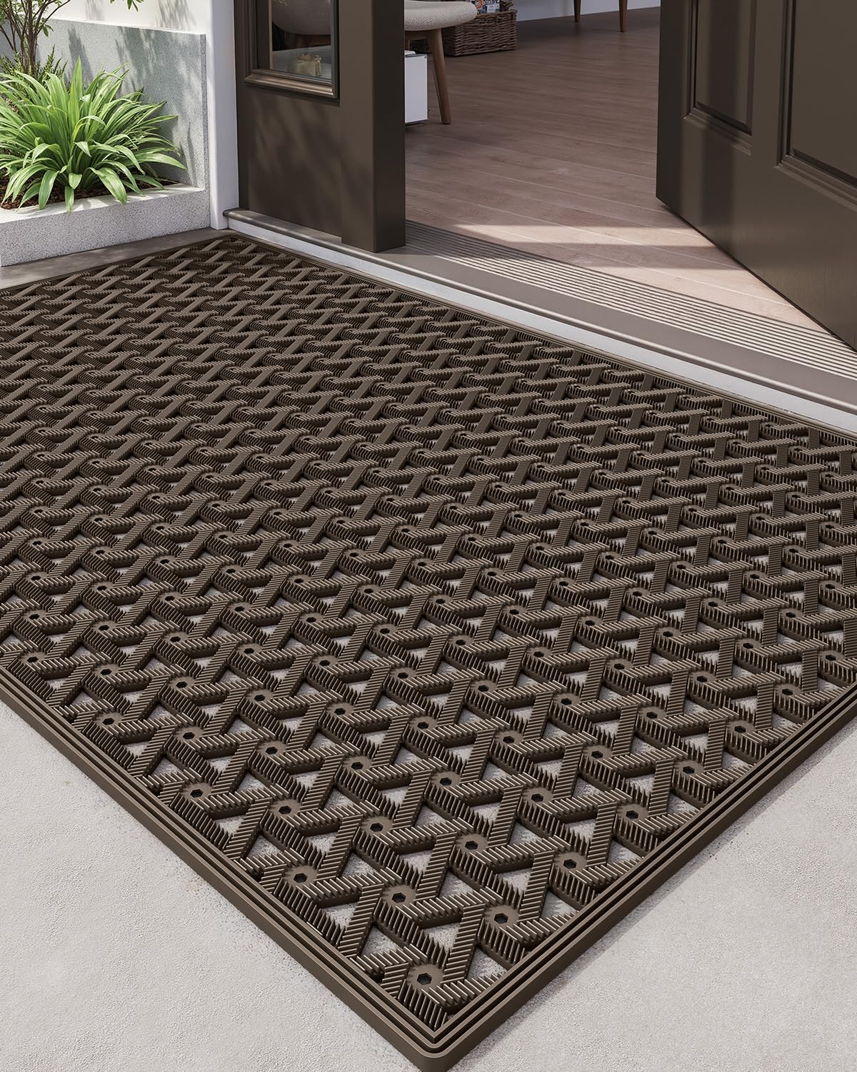 DEXI front door mat with non-slip outdoor entrance design for safer entry.